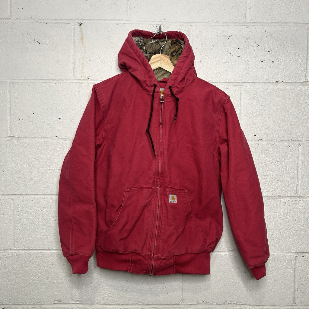 Carhartt Quilted Camo-Lined Hooded Active Jacket “Crabapple” 101732-624 Small