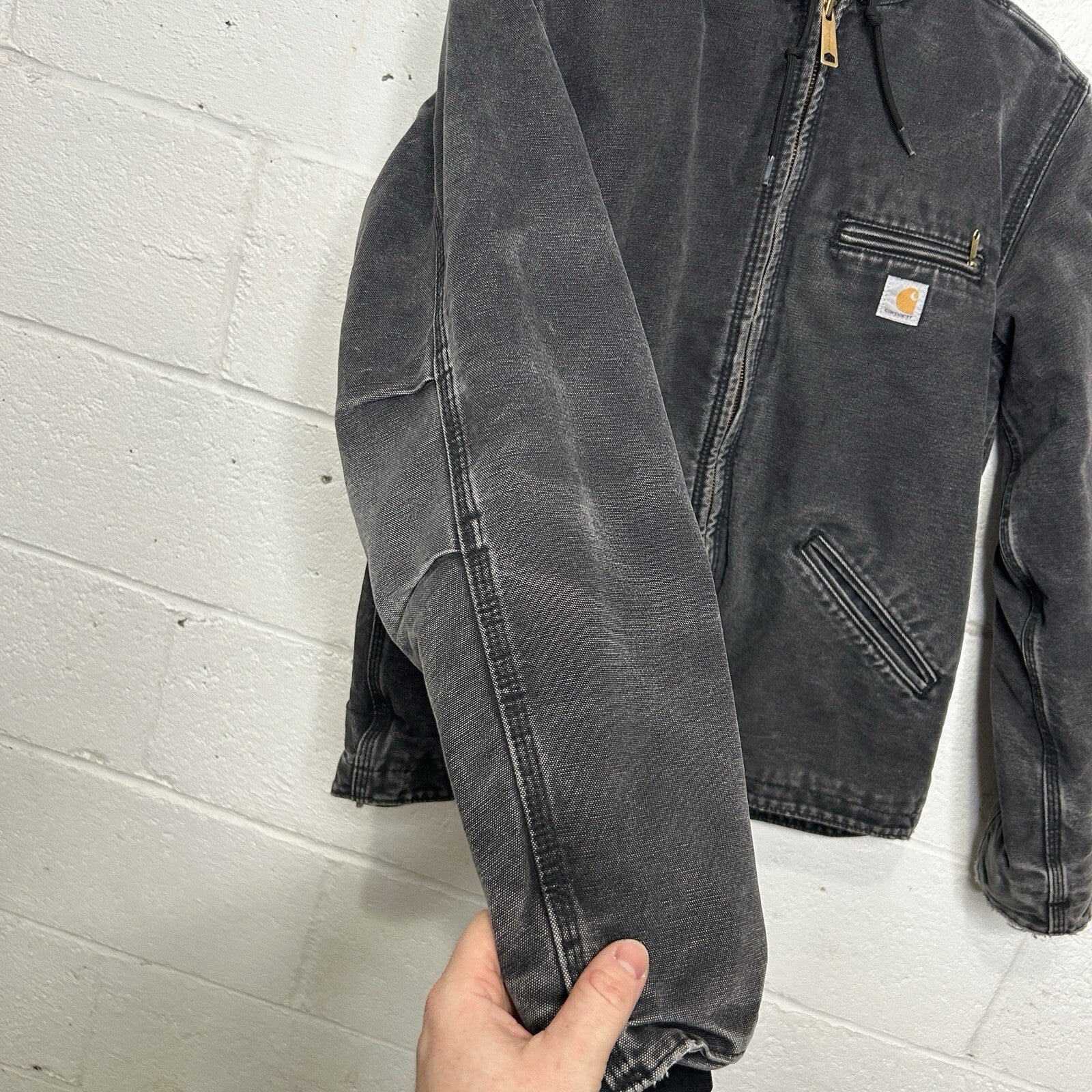 Y2K Carhartt Sherpa-Lined Hooded Detroit Jacket “Black” WJ141 BLK Women’s Small