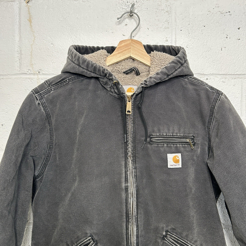 Y2K Carhartt Sherpa-Lined Hooded Detroit Jacket “Black” WJ141 BLK Women’s Medium