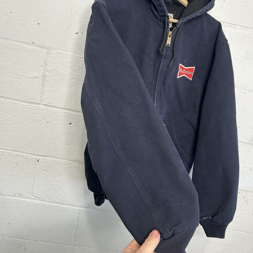 Carhartt Thermal Hooded Active Jacket “Dark Navy” Budweiser J131 DNY Men’s Small