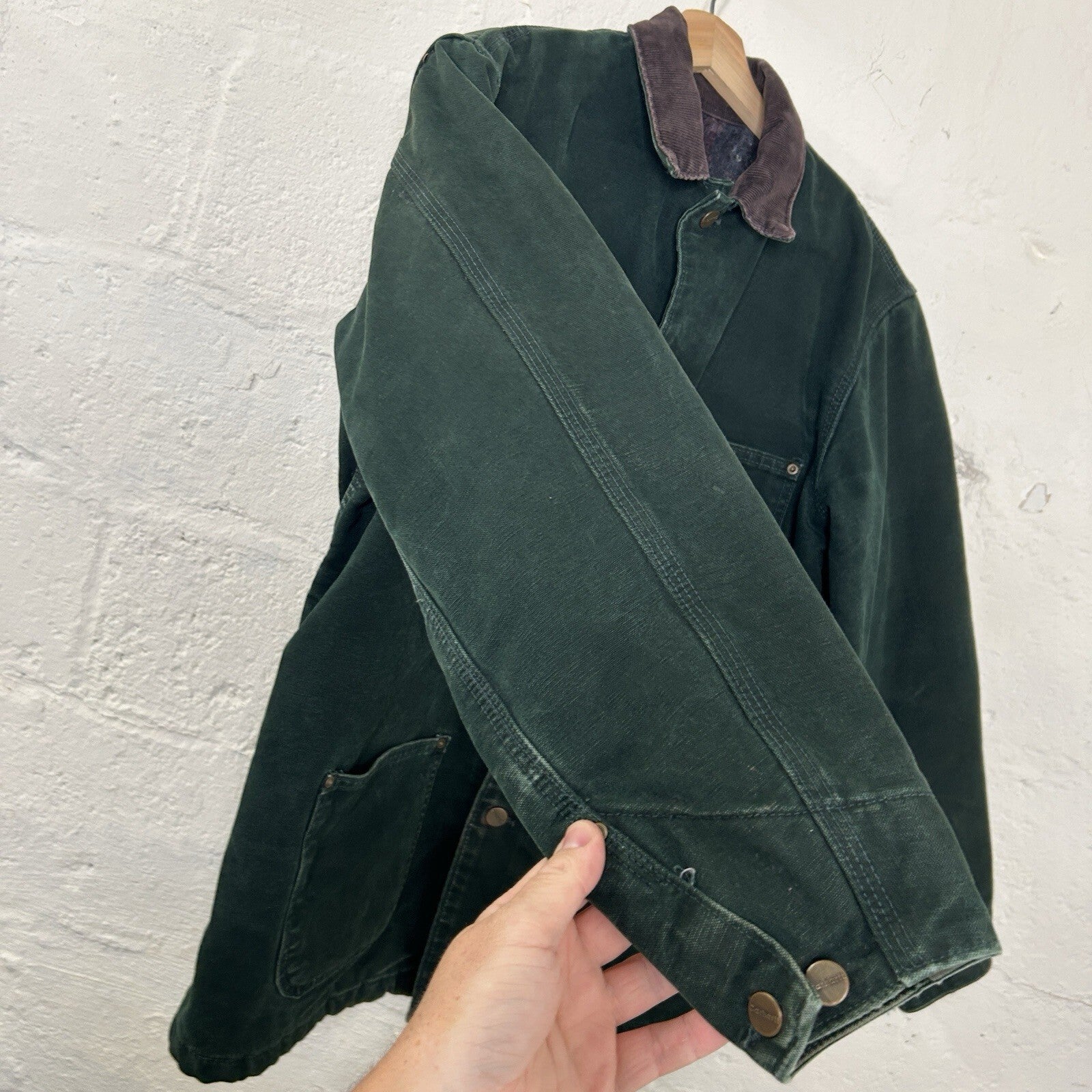 Vintage Carhartt Blanket-Lined Chore Coat “Spruce Green” C02 SPC Men’s Small