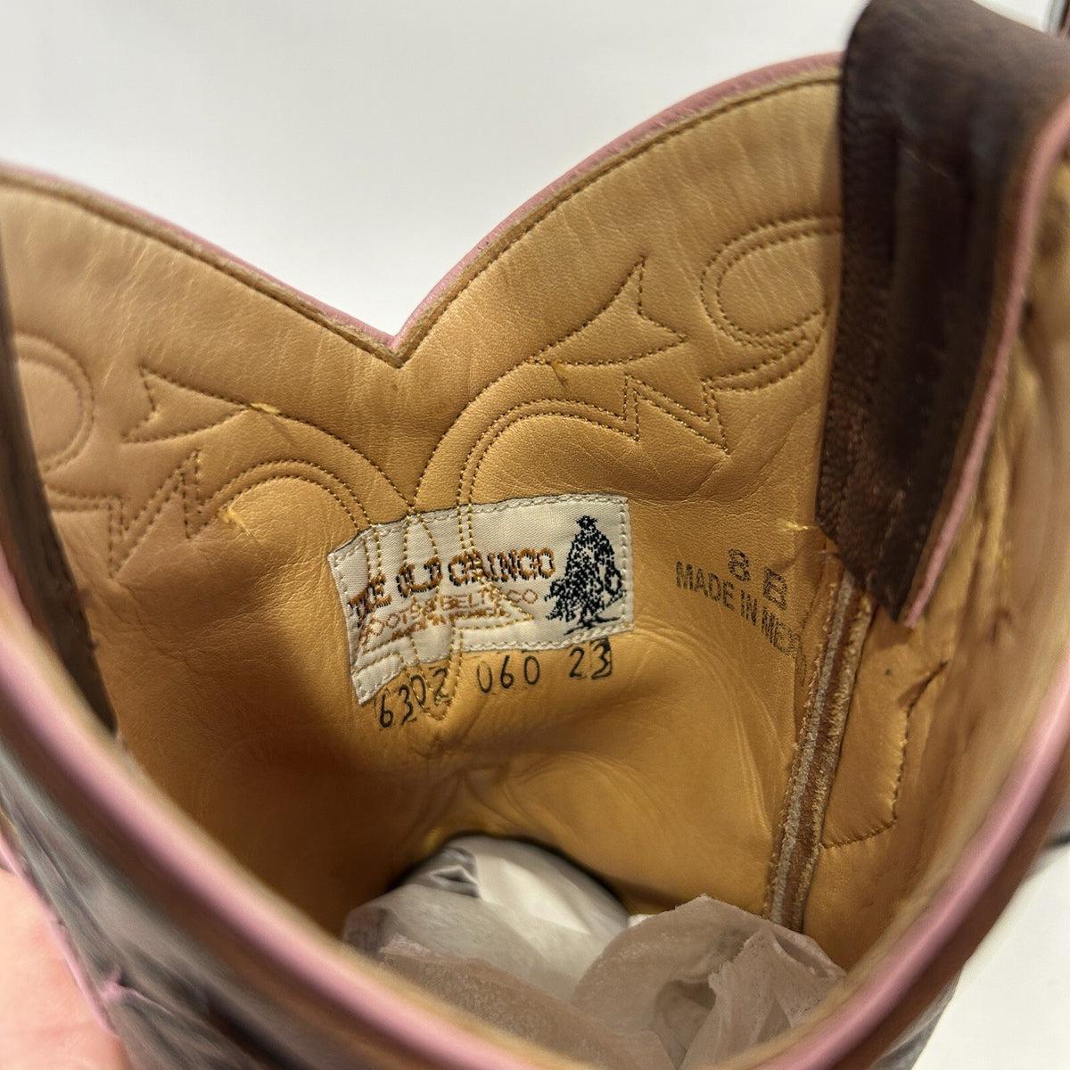 Vintage Old Gringo Villa Distressed Western Cowboy Boots “Brown Pink Women’s 8B
