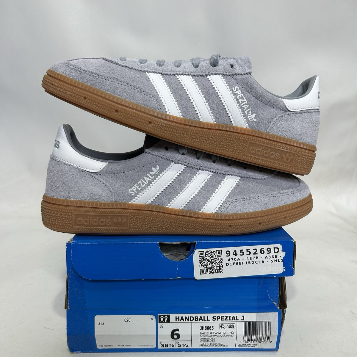 Adidas Handball Spezial GS “Halo Silver Cloud White” JH8665 6Y/Women’s 7 New