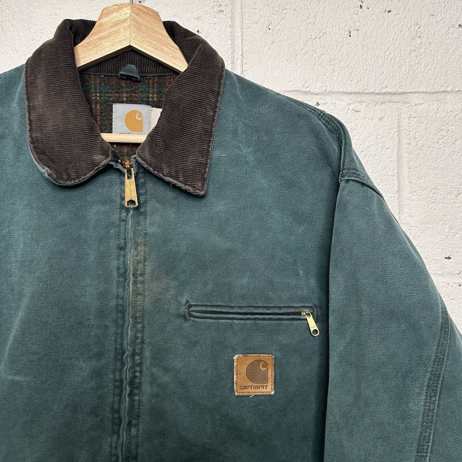 Vintage Carhartt Wool-Lined Detroit Jacket “Hunter Green” J43HTG Men’s X-Large