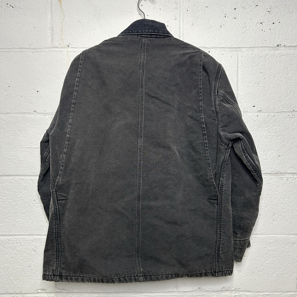 Vintage Faded Carhartt Blanket-Lined Chore Coat “Black” C01 BLK Men’s Large