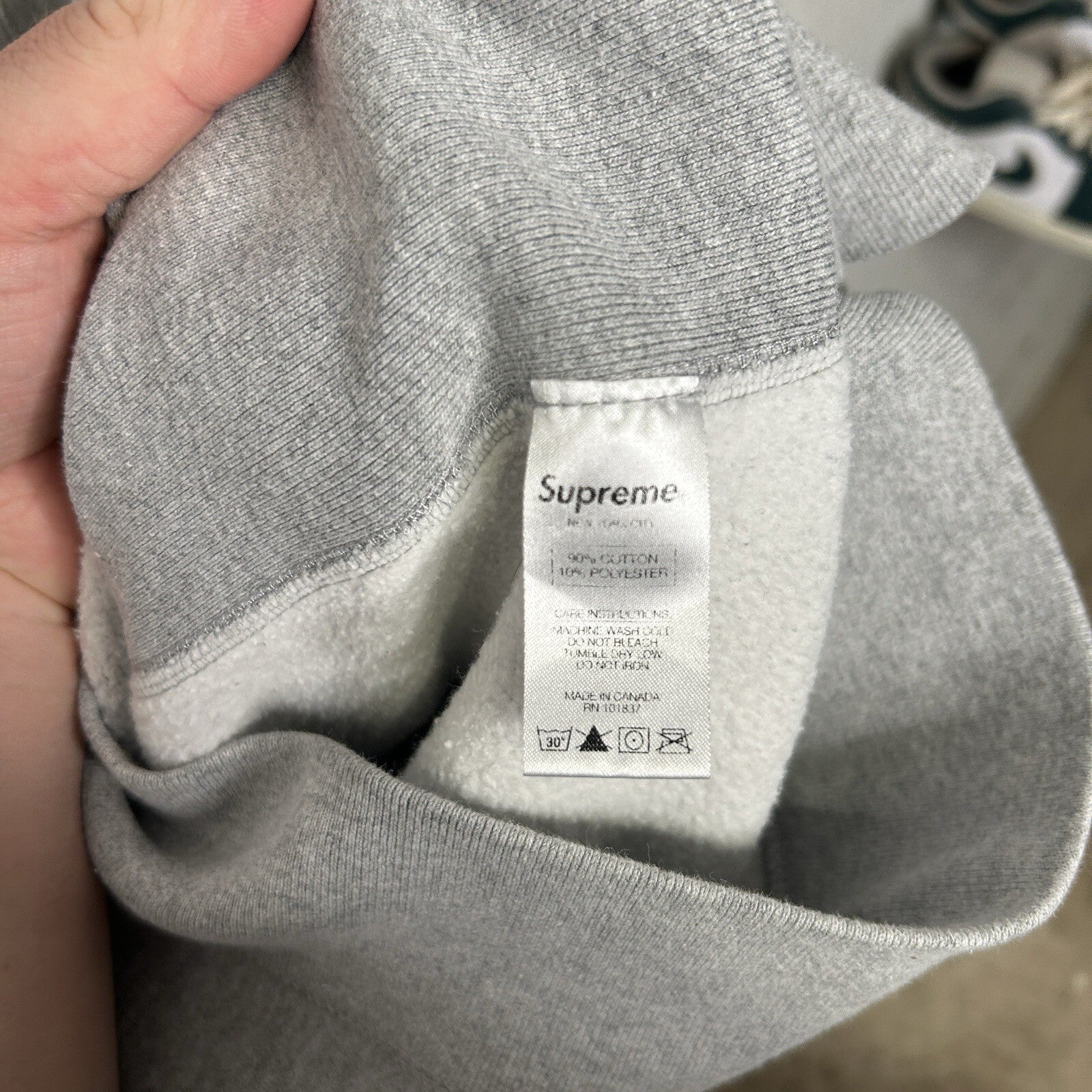 Supreme Fleece Pullover Blank Hoodie “Heather Grey” Men’s Medium