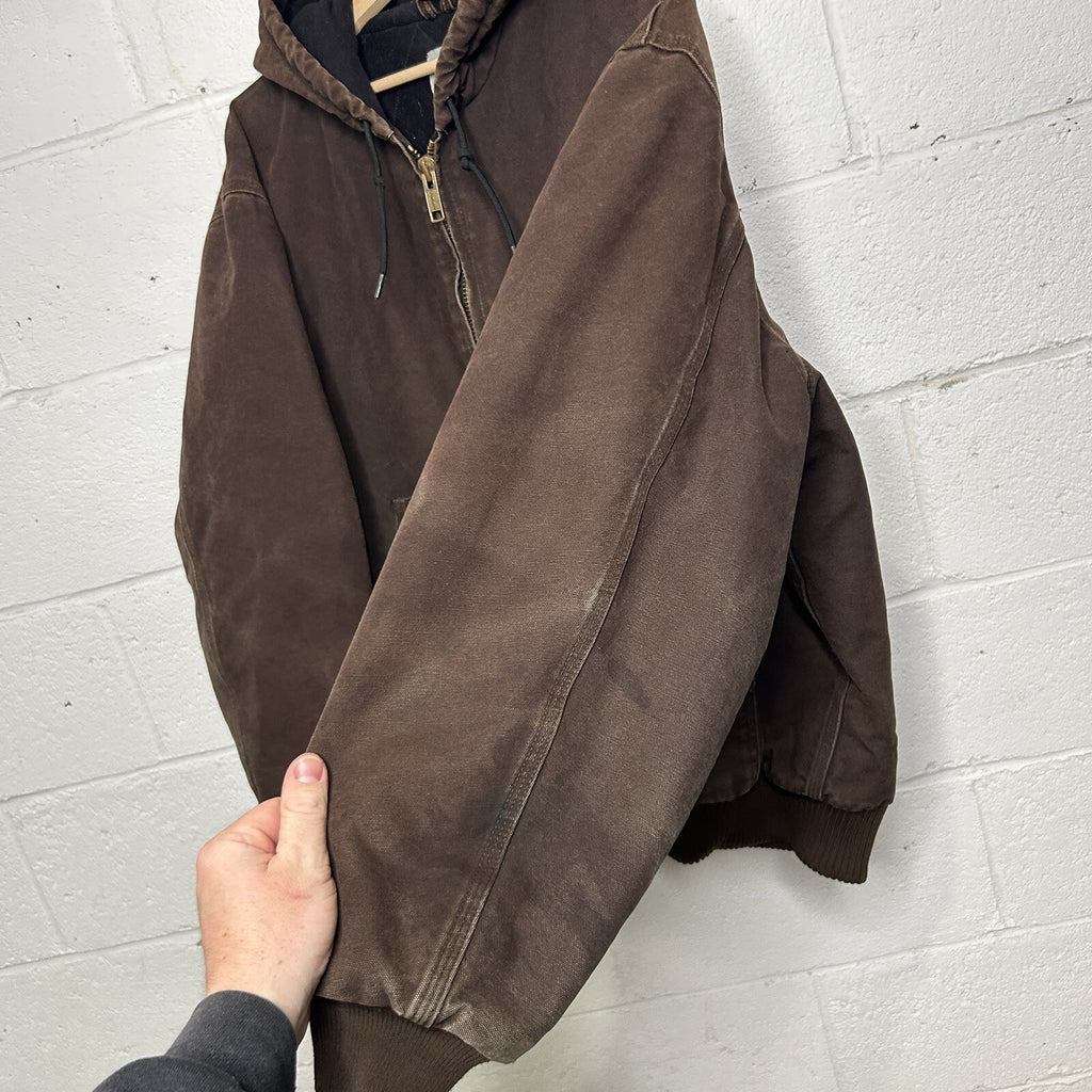 Vintage Carhartt Hooded Active Jacket “Dark Brown” J130 DKB Men’s X-Large Worn