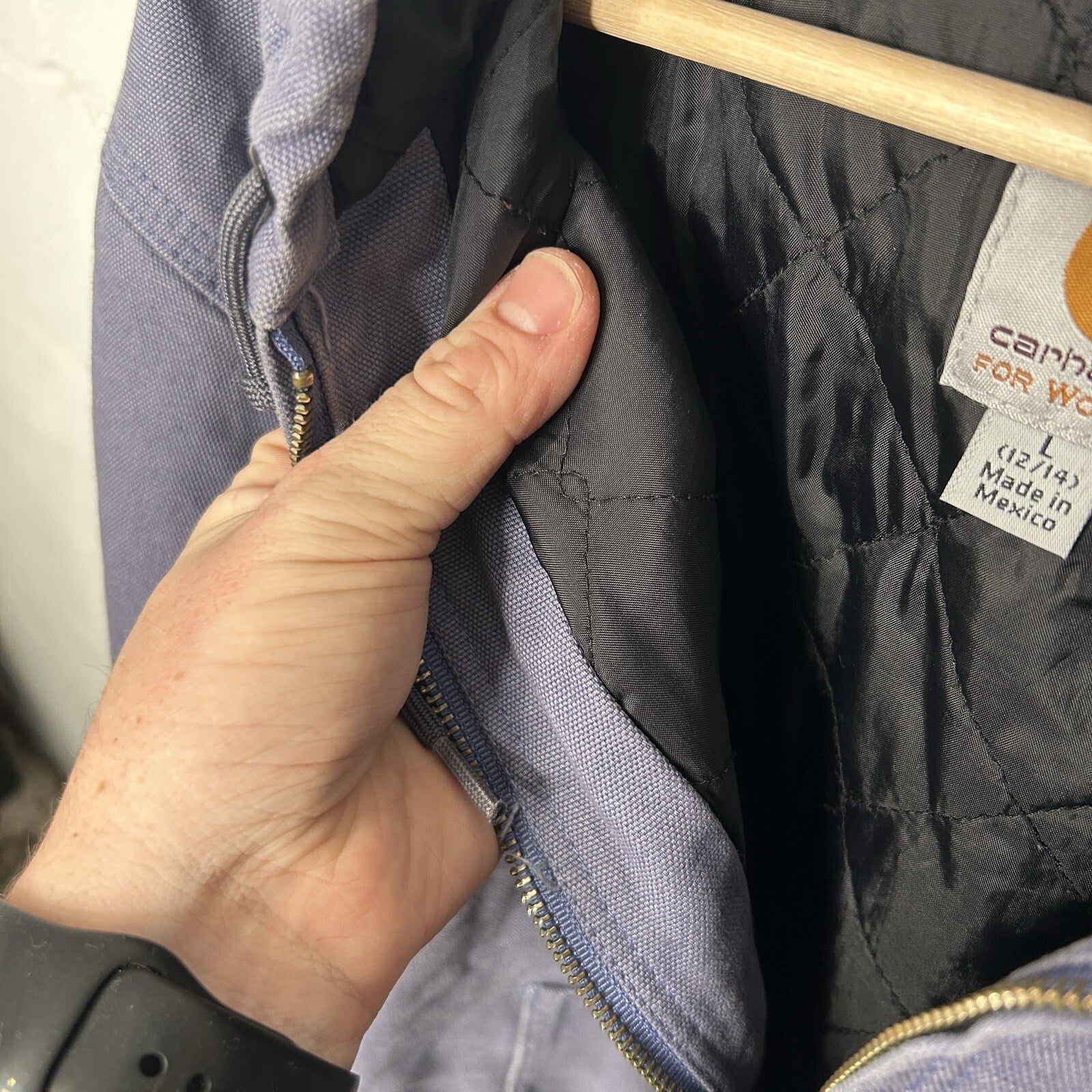 Carhartt Quilt-Lined Hooded Active Jacket “Periwinkle” 100057-430 Women’s Large