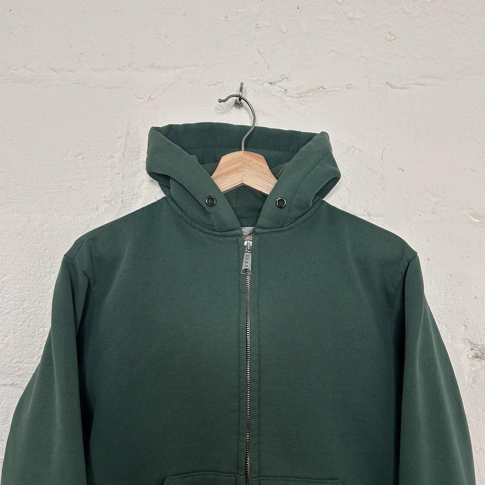 Vintage Faded Carhartt Thermal-Lined Zip Hoodie “Forest Green” 868 Men’s Small