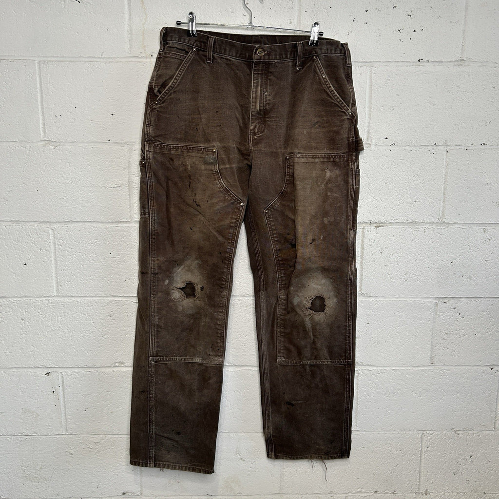 Thrashed Carhartt DoubleKnee Pants “Dark Brown” B136 DKB