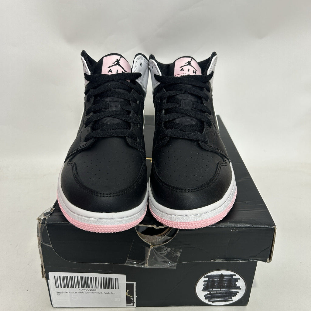 Nike Air Jordan 1 Mid Retro GS “Arctic Punch” White/Pink 555112-061 5.5Y New