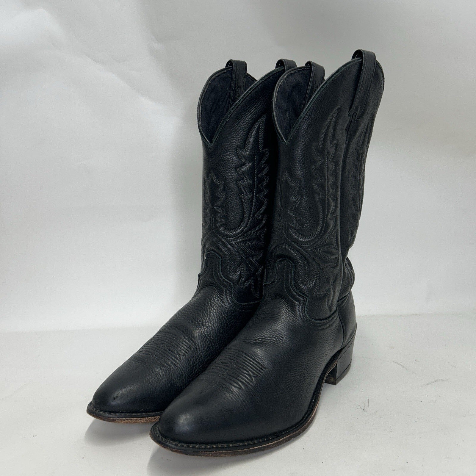Vintage Abilene Cowhide Western Cowboy Boots “Black” Men’s 11.5D