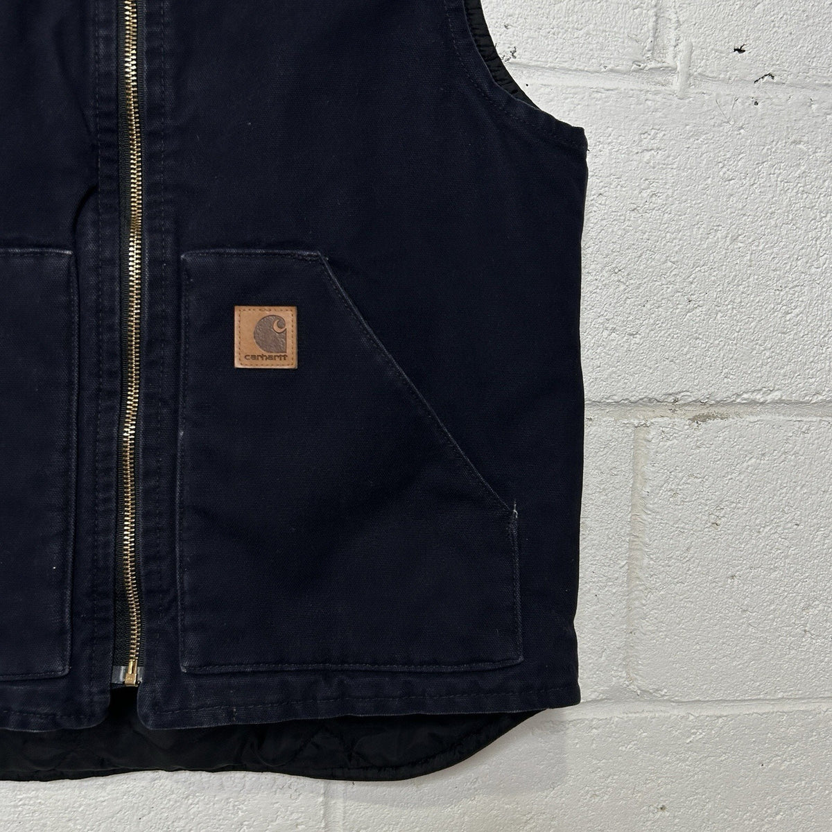 Vintage Carhartt Quilted Canvas Artic Vest “Midnight Blue” V02 MDT Men’s Small