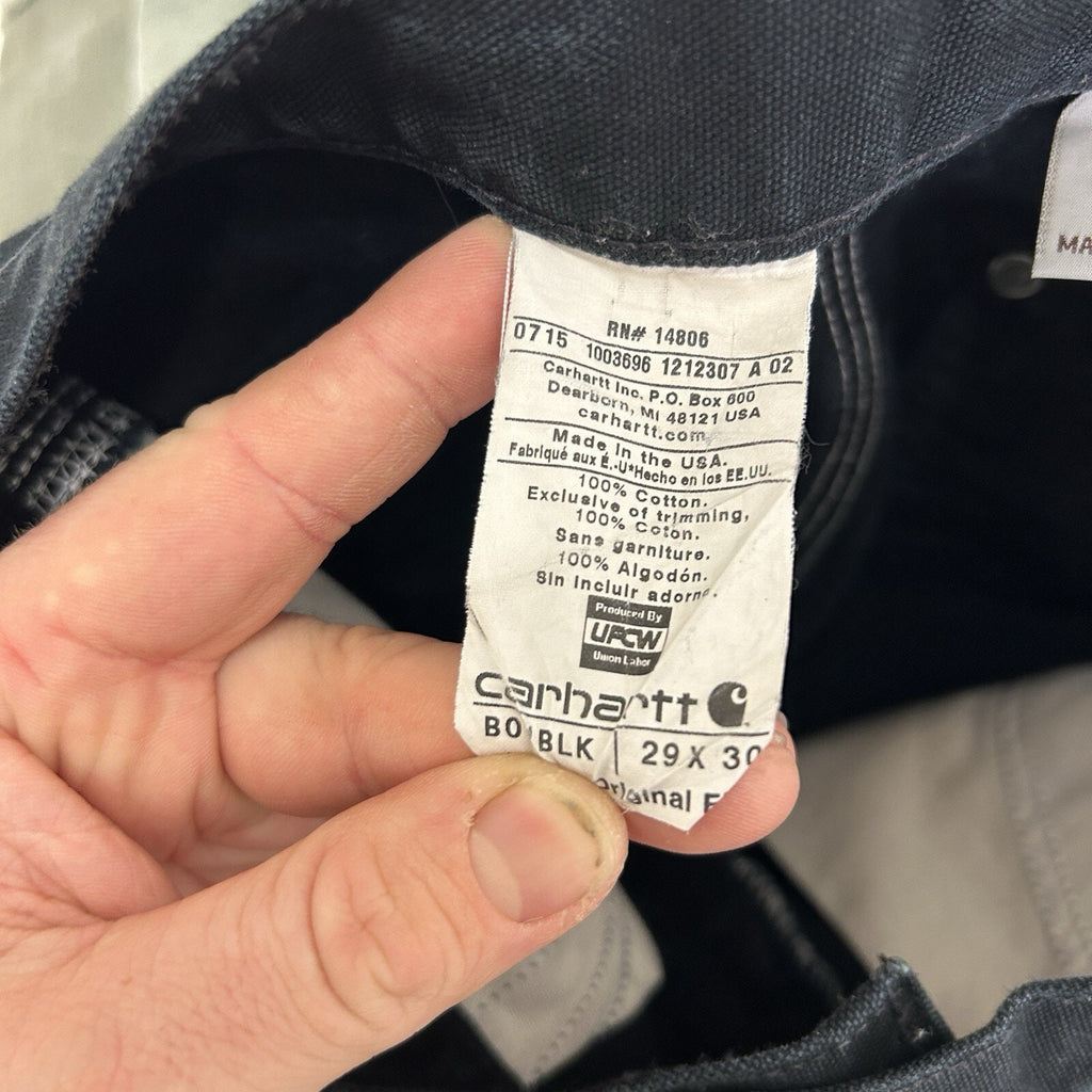 Vintage Faded Carhartt DoubleKnee Carpenter Pants “Black”