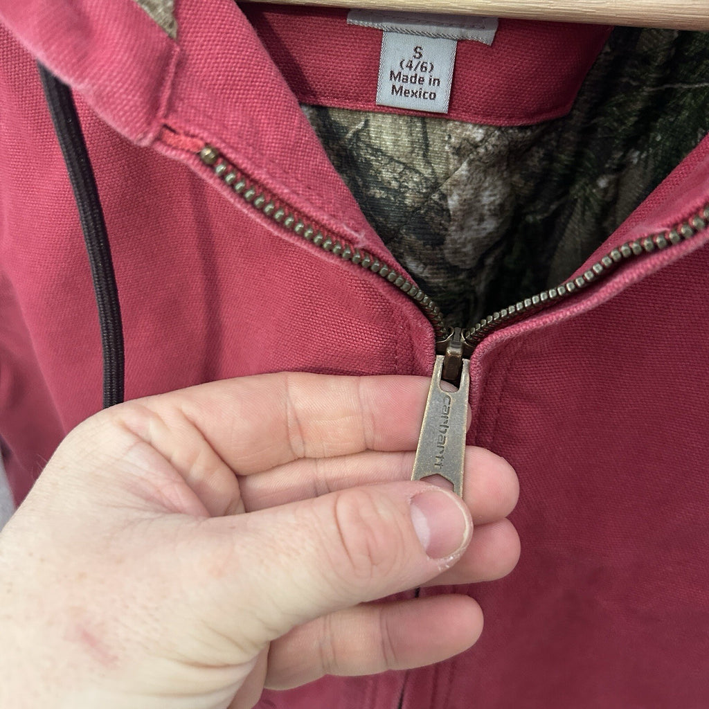 Carhartt Quilted Camo-Lined Hooded Active Jacket “Crabapple” 101732-624 Small