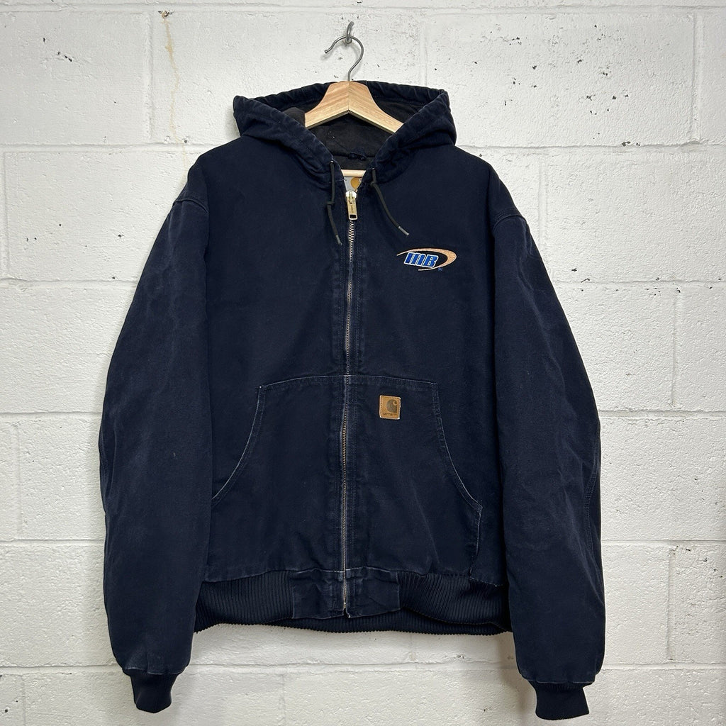 Y2K Carhartt Hooded Active Jacket “Midnight Navy” J130 MDT