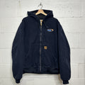 Y2K Carhartt Hooded Active Jacket “Midnight Navy” J130 MDT