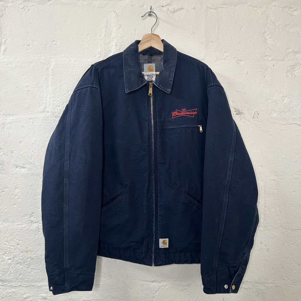 Y2K Carhartt Blanketed Detroit Jacket Budweiser “Dark Navy” J209 DNY Men’s XL
