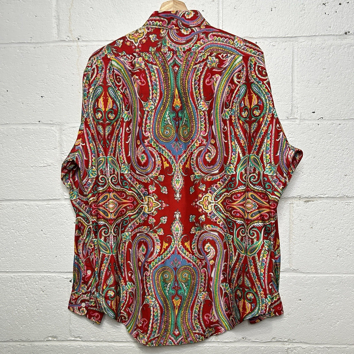 Vintage Polo Ralph Lauren 100% Silk Button-Down Shirt “Paisley” Men’s Medium
