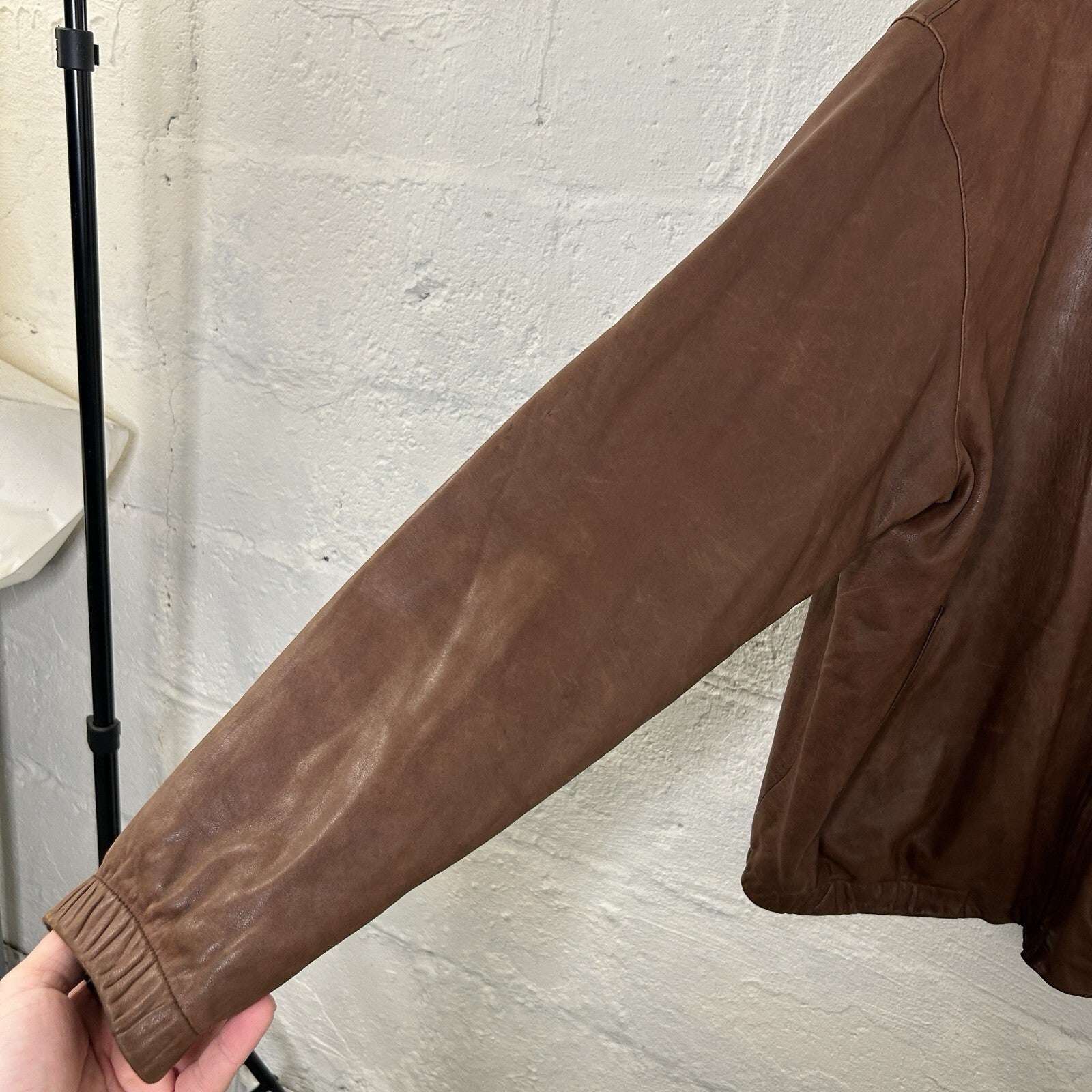 Vintage Polo Ralph Lauren Fleece Leather Harrington Jacket “Brown” Men’s X-Large