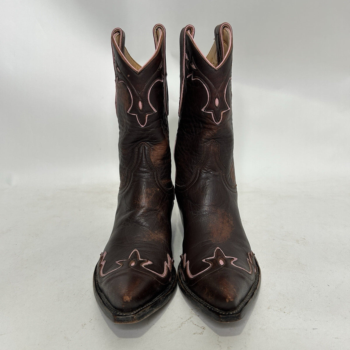 Vintage Old Gringo Villa Distressed Western Cowboy Boots “Brown Pink Women’s 8B