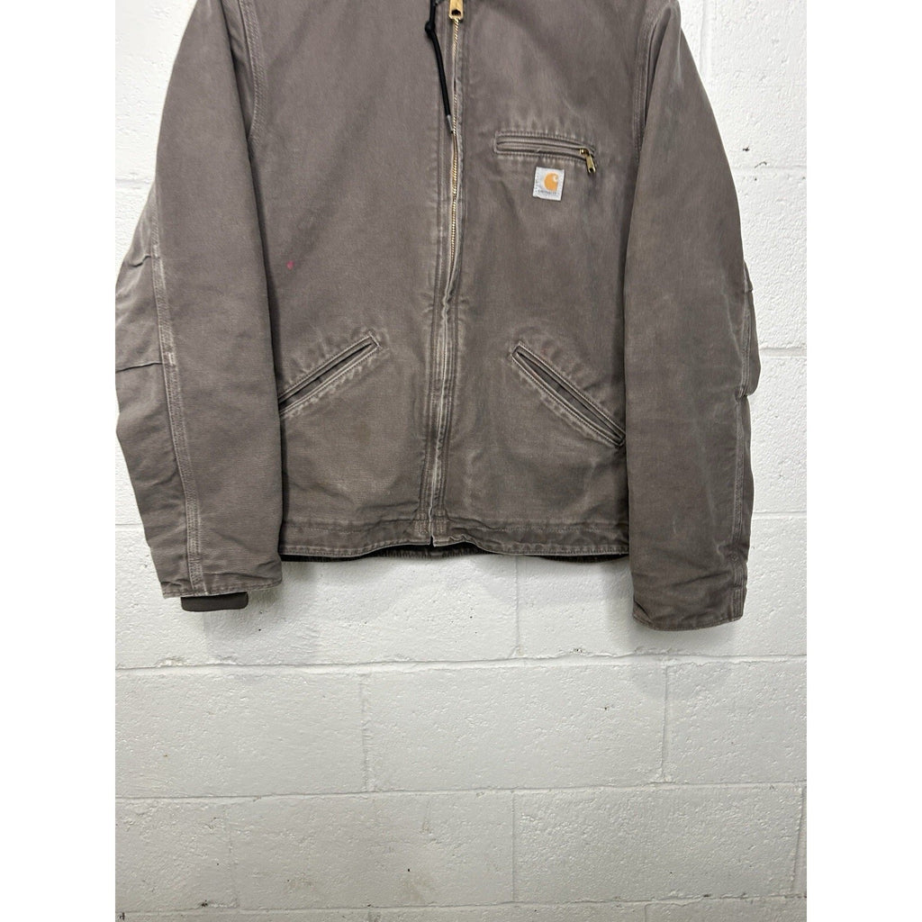 Carhartt Sherpa-Lined Hooded Detroit Jacket “Taupe Grey”