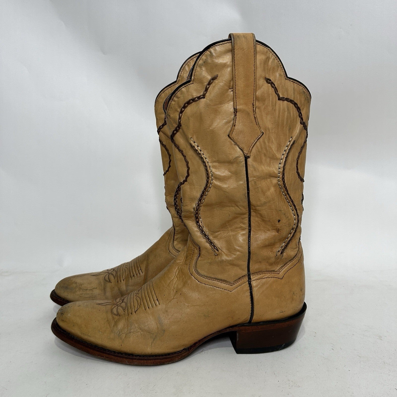 Vintage Dan Post Palamino Albany Boots “Cream” Men’s 11D