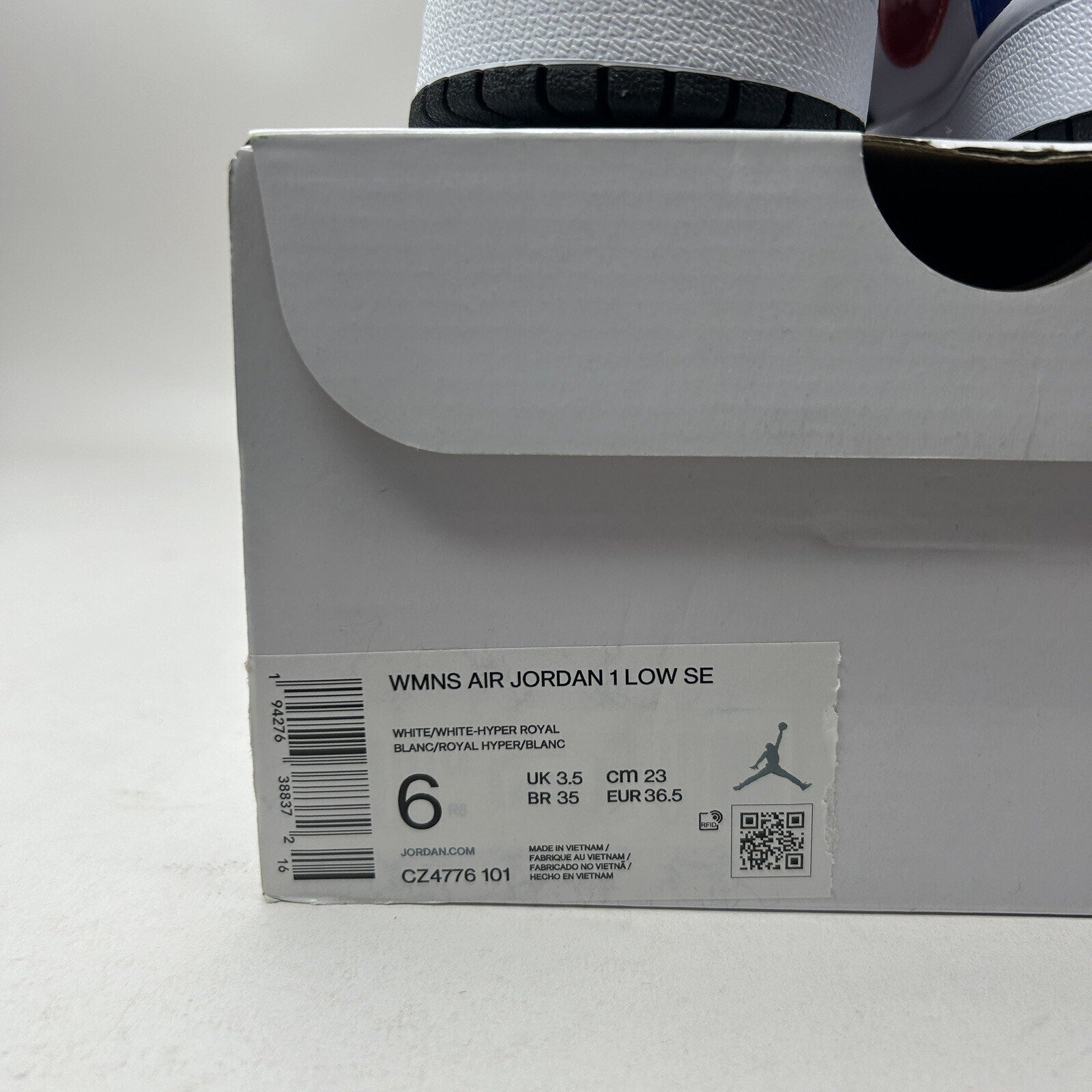 Nike Air Jordan 1 Low SE “Black Toe Multi-Color” CZ4776-101 Women’s 6 New