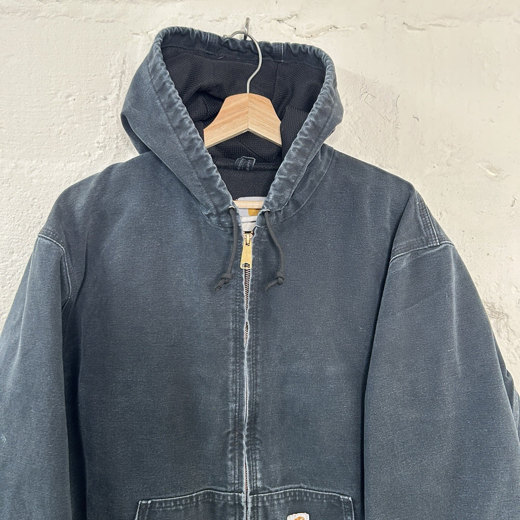 Faded Thrashed Carhartt Thermal Hooded Active Jacket “Black” J131 BLK Men’s LRG