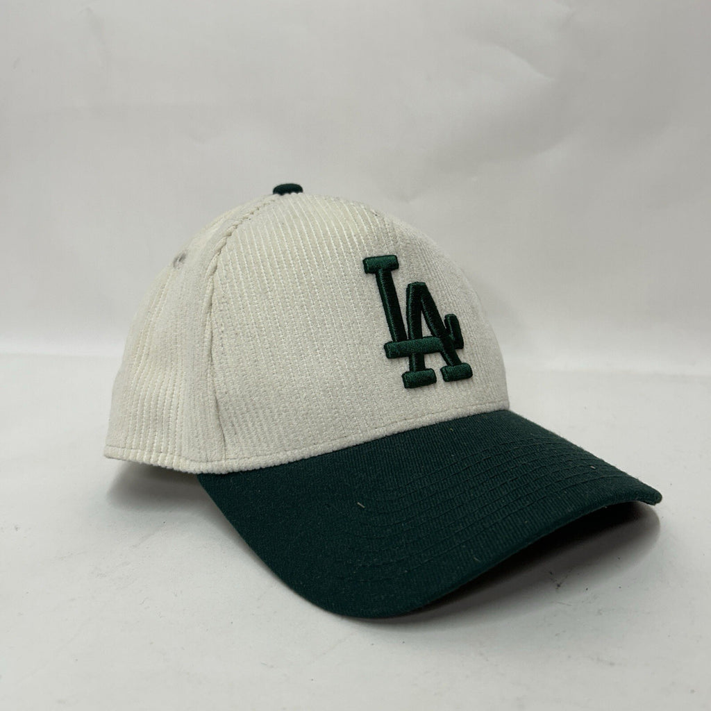 LA Dodgers MLB New Era 9Forty A-Frame Corduroy Snapback Hat “Cream Green”