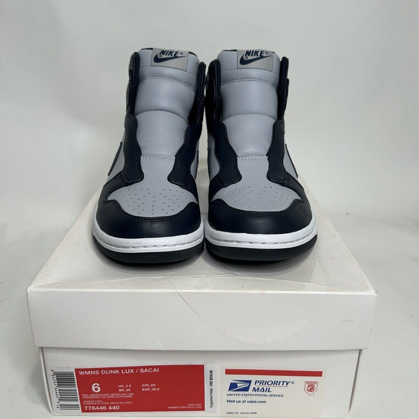 Nike NikeLab x Sacai Dunk Lux WMNS “Grey Navy Blue White” 2024