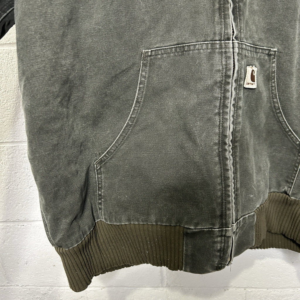 Vintage Carhartt Quilted Hooded Active Jacket “Moss” J130 MOS Men’s X-Large