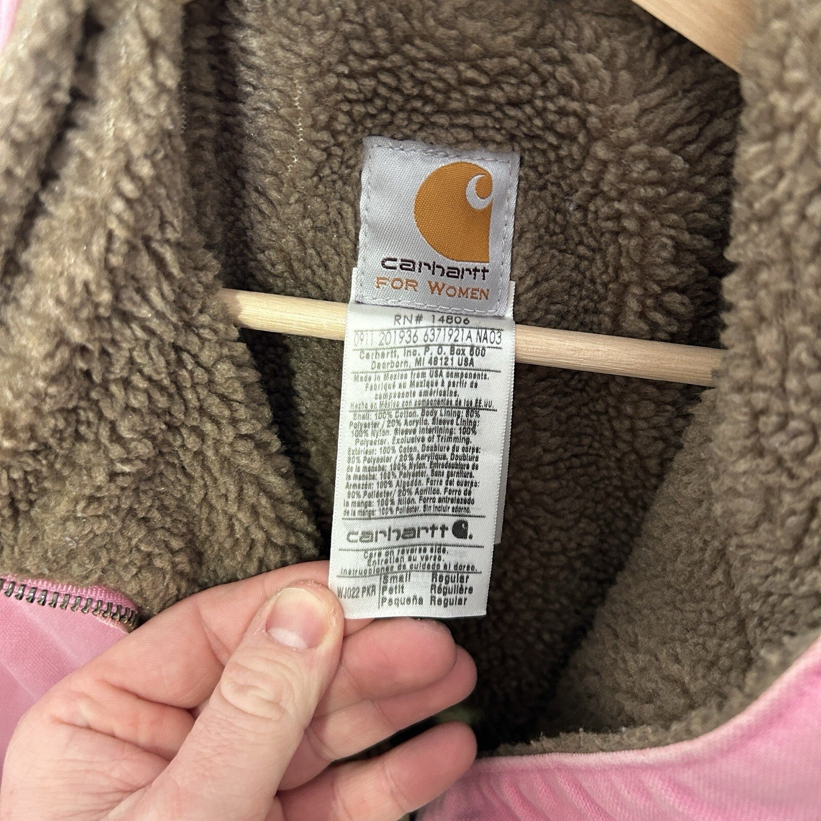 Vintage Carhartt Sherpa-Lined Canyon Jacket “Pink Rose” WJ022 PKR Women’s Small