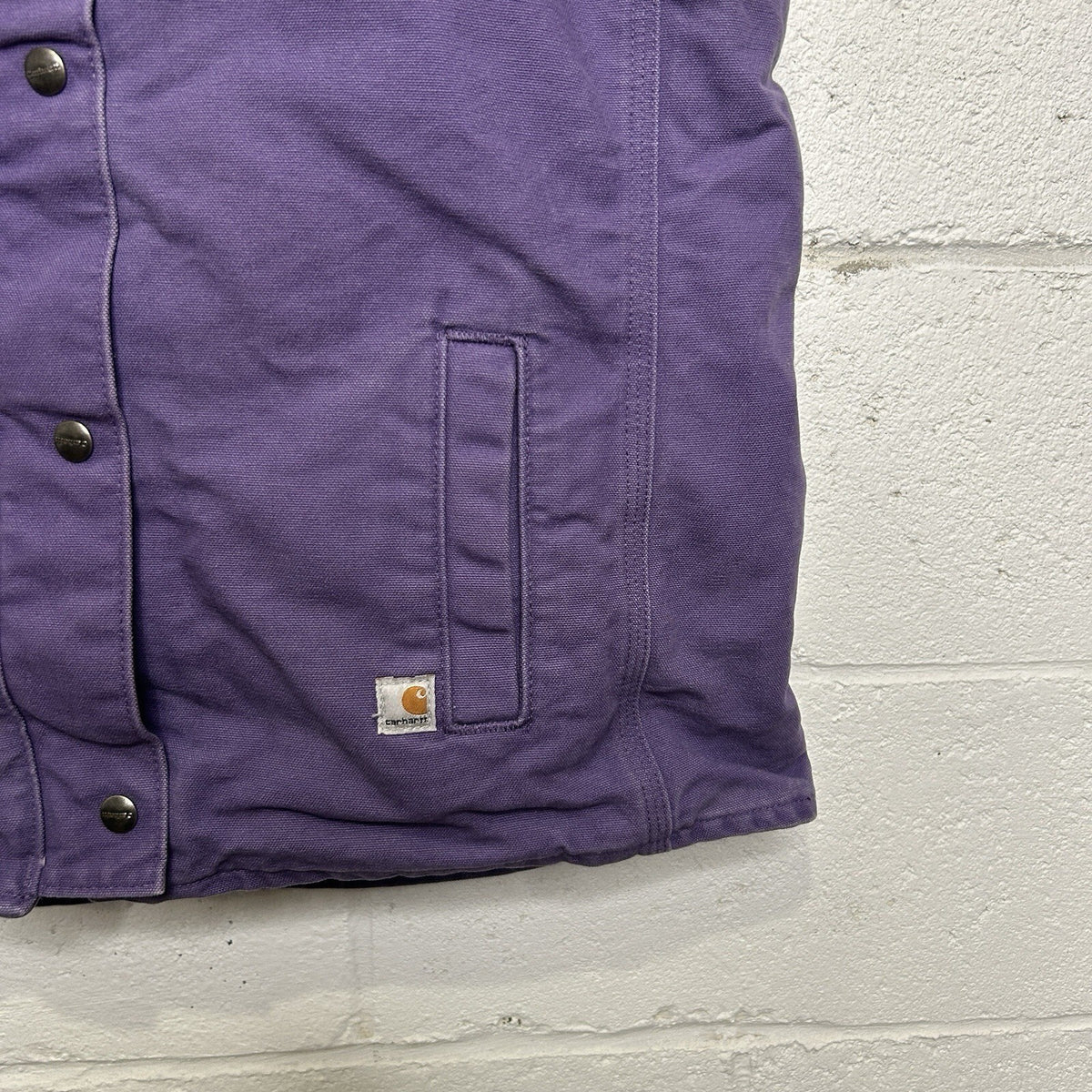 Carhartt Sandstone Sherpa-Lined Hooded Vest “Grape Purple”