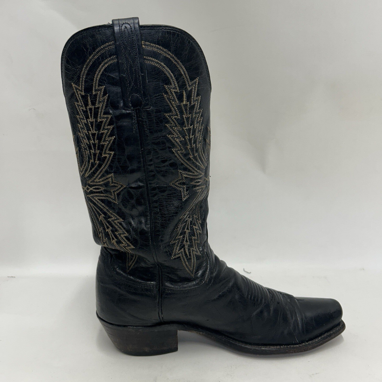 Lucchese 1883 Crayton Mad Dog Western Cowboy Boots “Black White” Men’s 8D