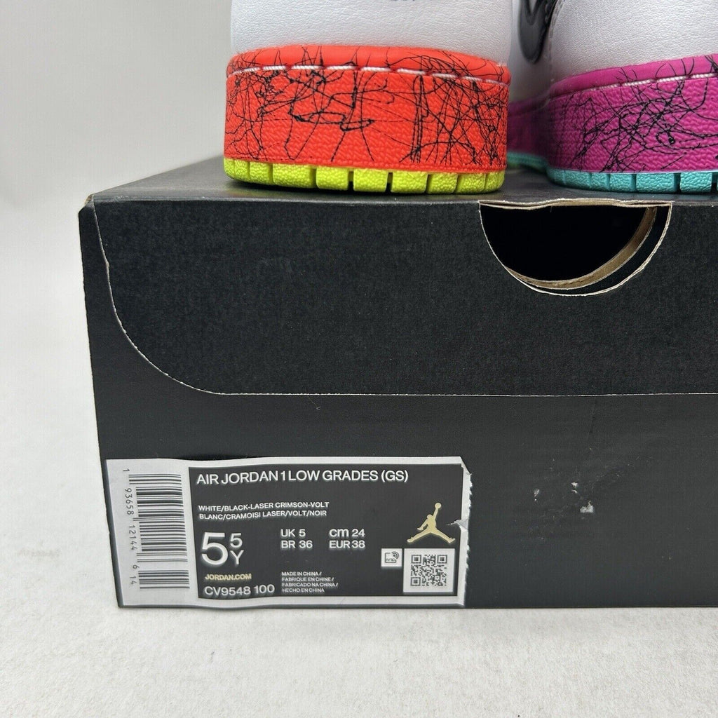 Nike Shoes Air Jordan 1 Retro Low GS Grades “White Volt Crimson” 2024