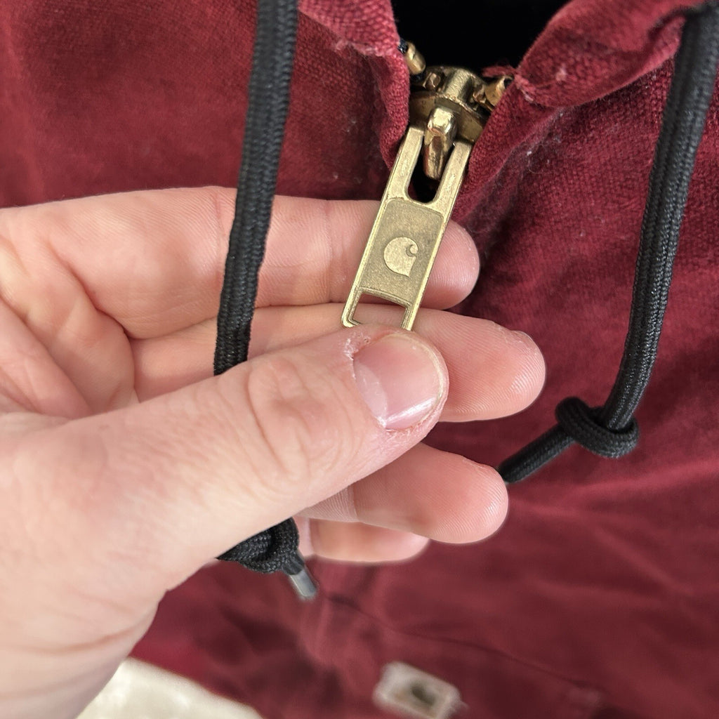 Vintage Carhartt Quilted Hooded Active Jacket “Crimson Red” J130 CRI Men’s Large