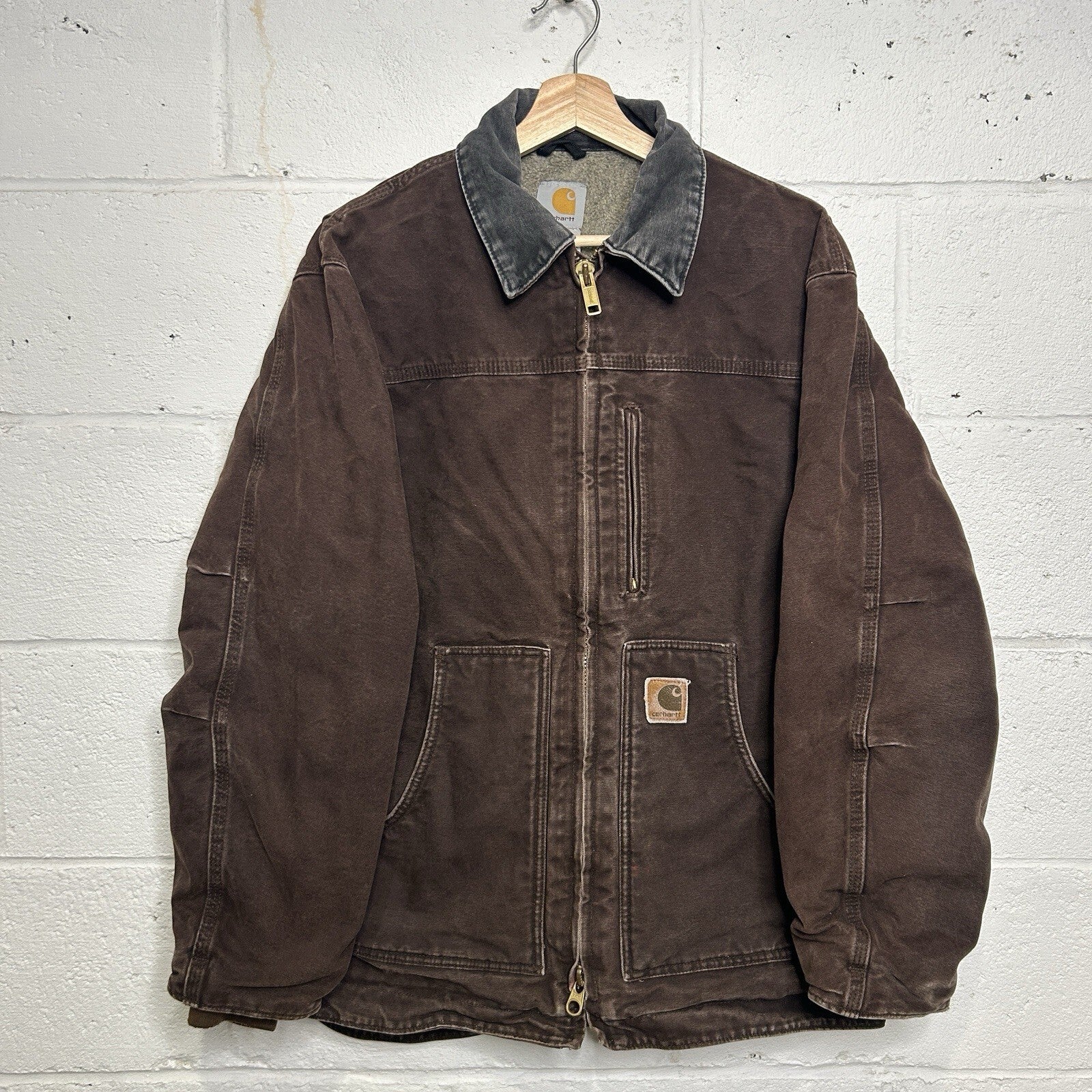 Vintage Carhartt Sherpa-Lined Ridge Jacket “Dark Brown” C61 DKB Men’s Medium