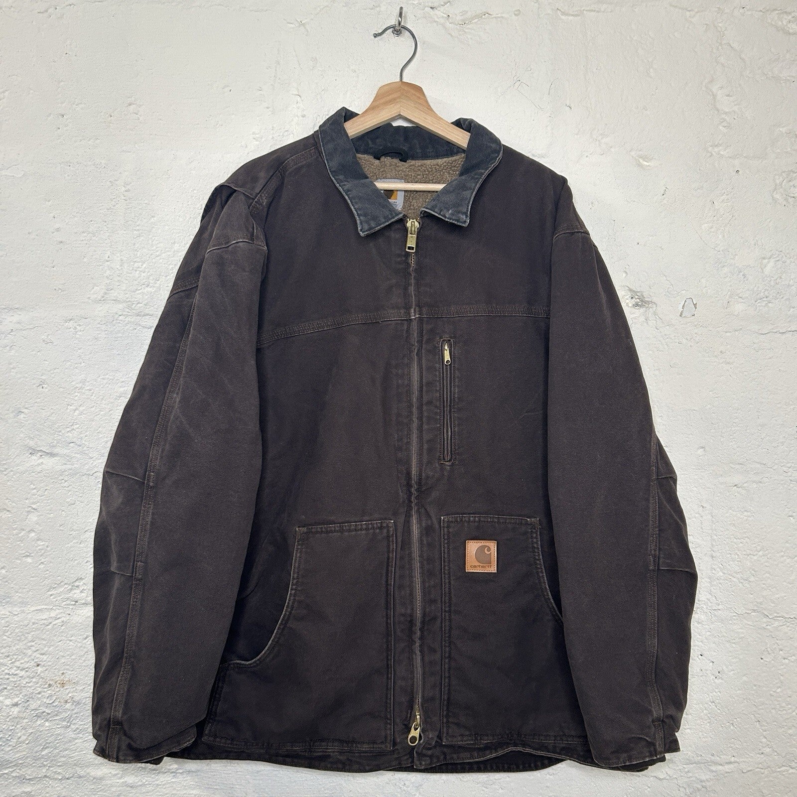 Vintage Carhartt Sherpa-Lined Ridge Jacket “Dark Brown” C61 DKB Men’s X-Large