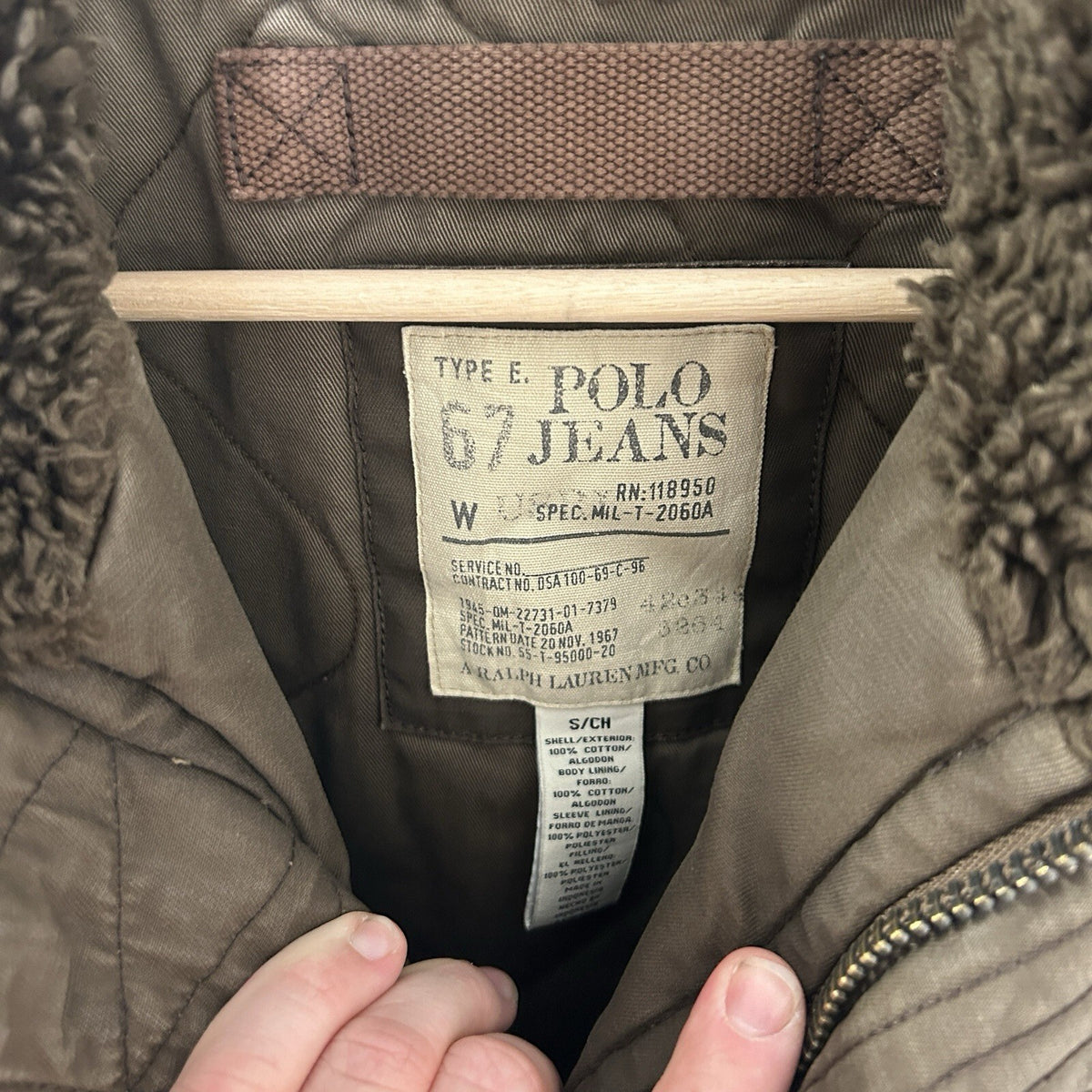 Polo Ralph Lauren Type-E RL67 Military Parka Jacket Sherpa-Lined Hood Men’s SML