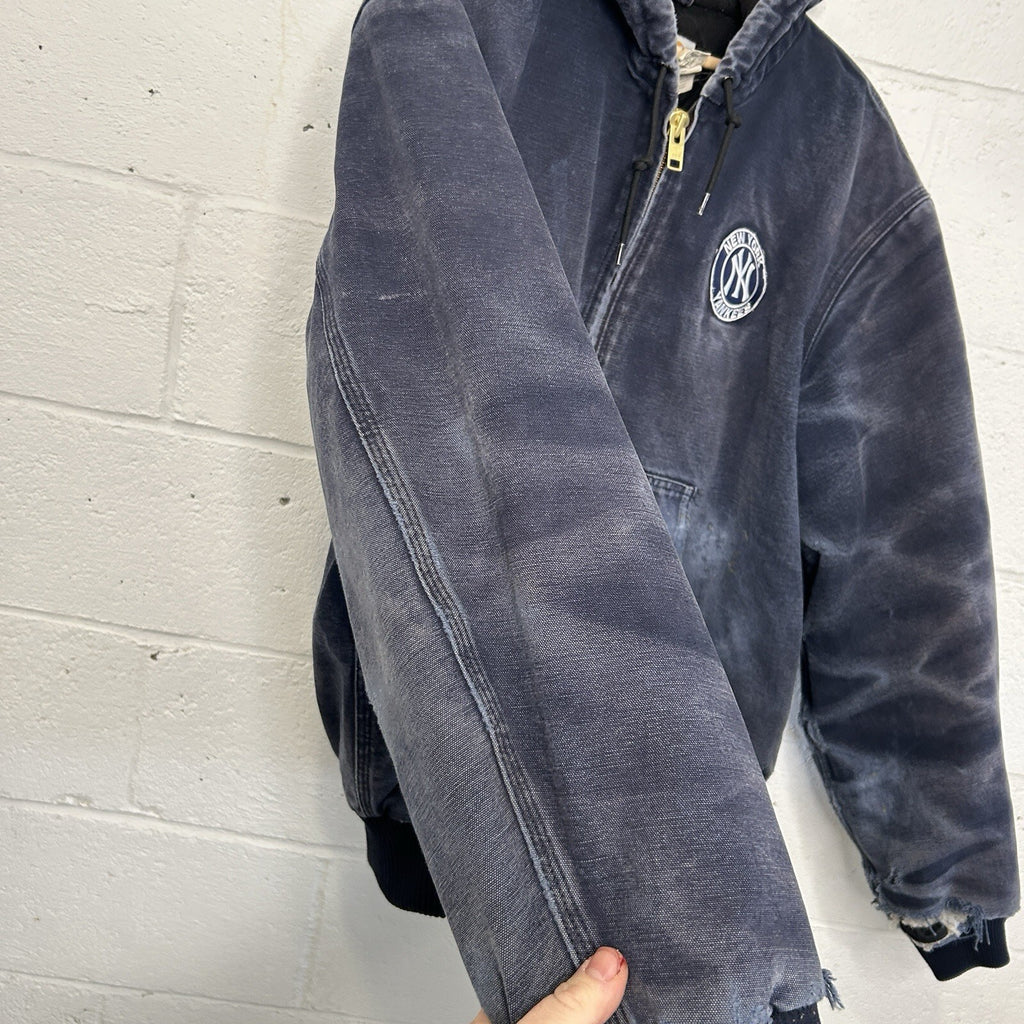 Vintage Carhartt Hooded Active Jacket “Dark Navy” Yankees J140 DNY Men’s X-Large