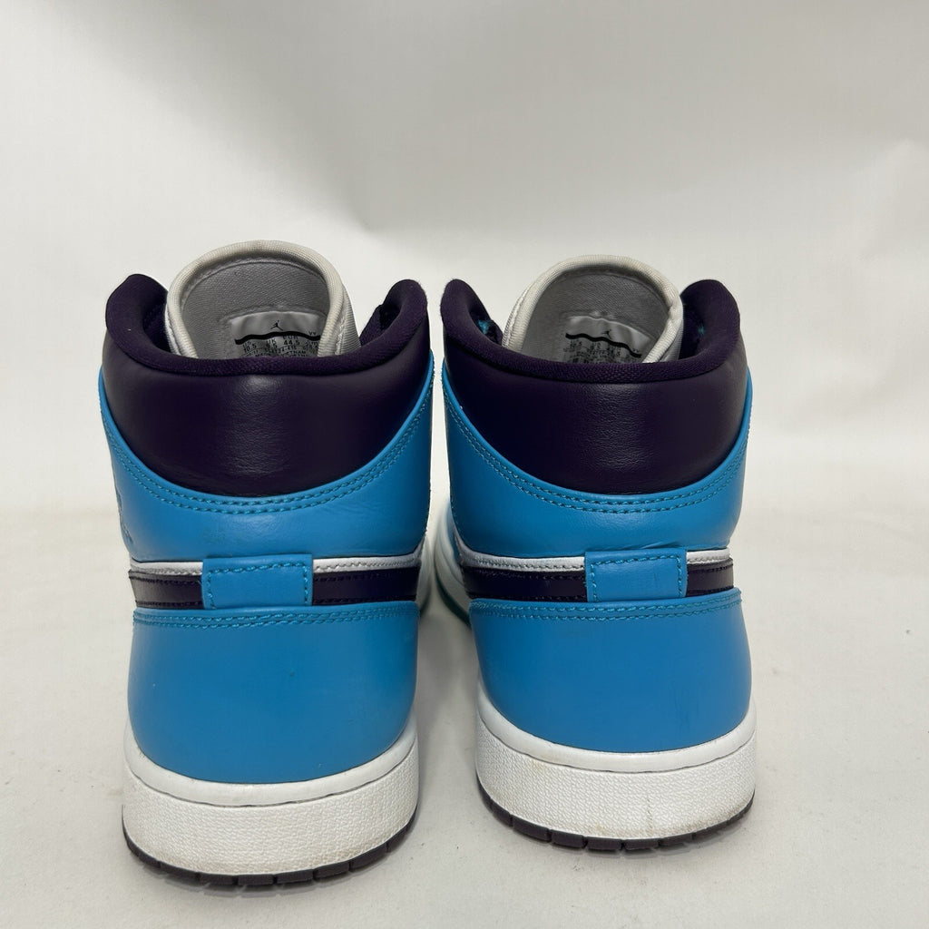 Nike Air Jordan 1 Mid Retro “Hornets/Purple Blue White” (554724-415) Men’s 10.5