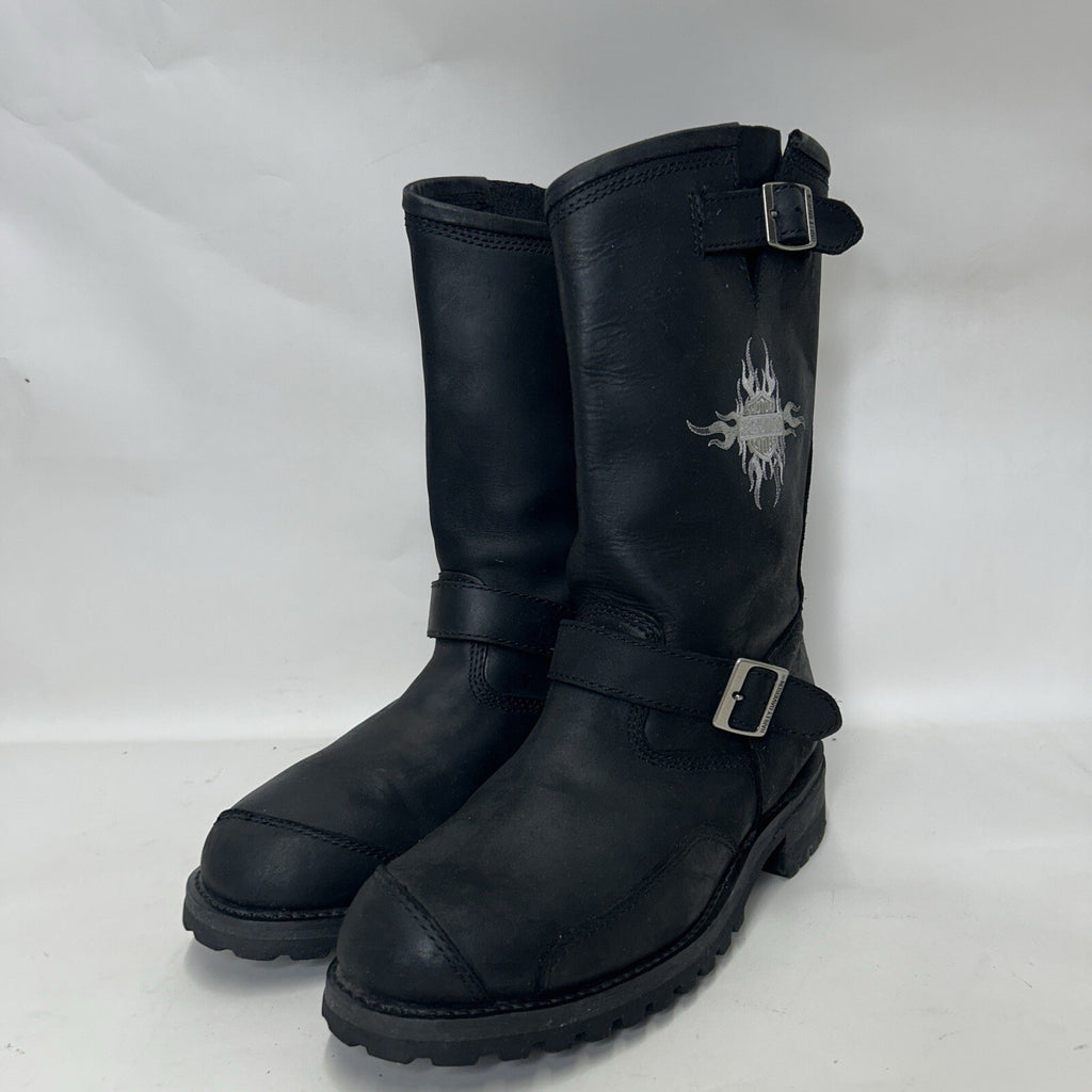 Harley Davidson Embroidered Flames Biker Engineer Boots “Black” Men’s 12