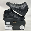 Nike Air Jordan 1 Mid GS “Deep Black Nubuck Swoosh” 554725-090 4.5Y/Women’s 6