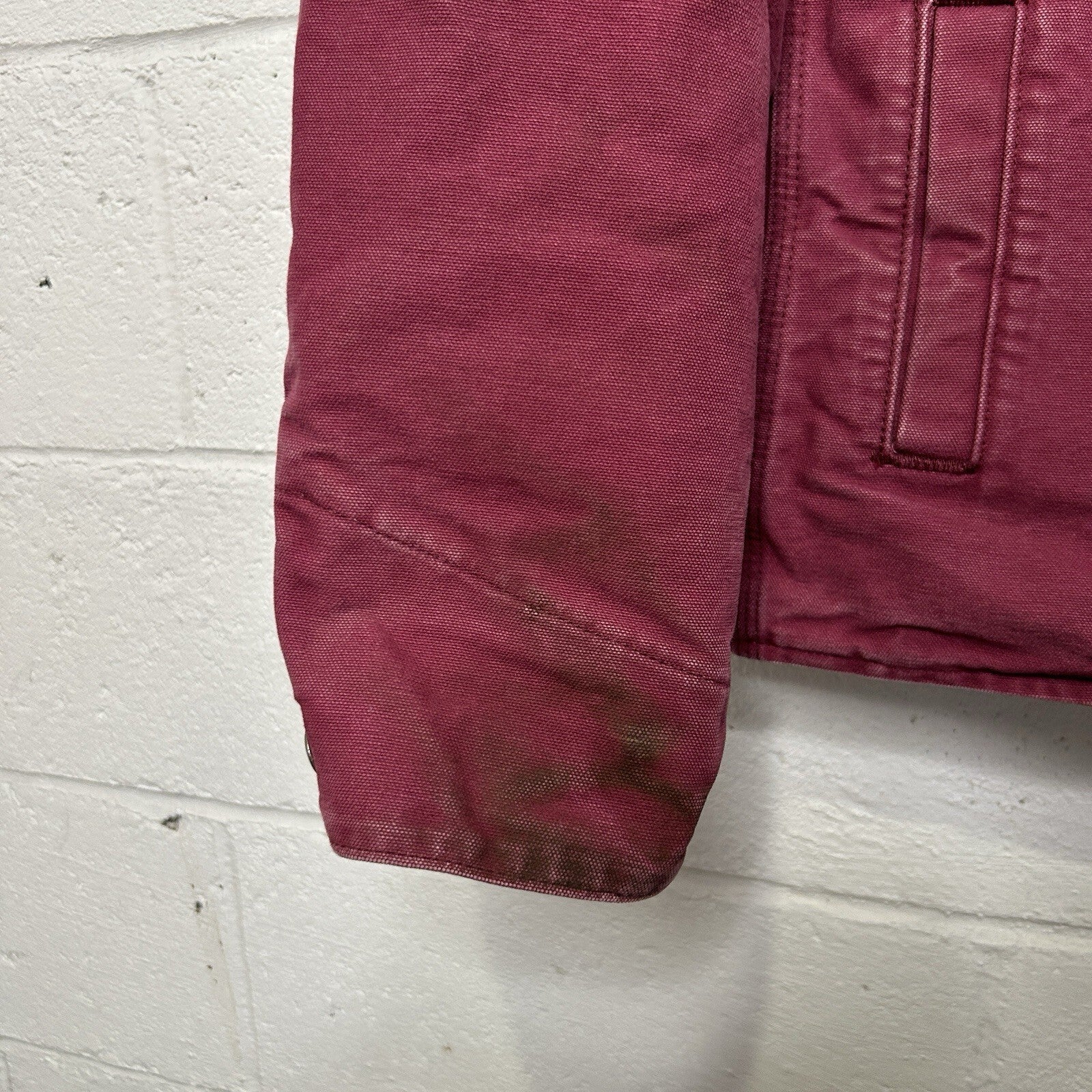 Y2K Carhartt Sherpa-Lined Sandstone Berkley Jacket “Merlot” 100657-648 Women’s M