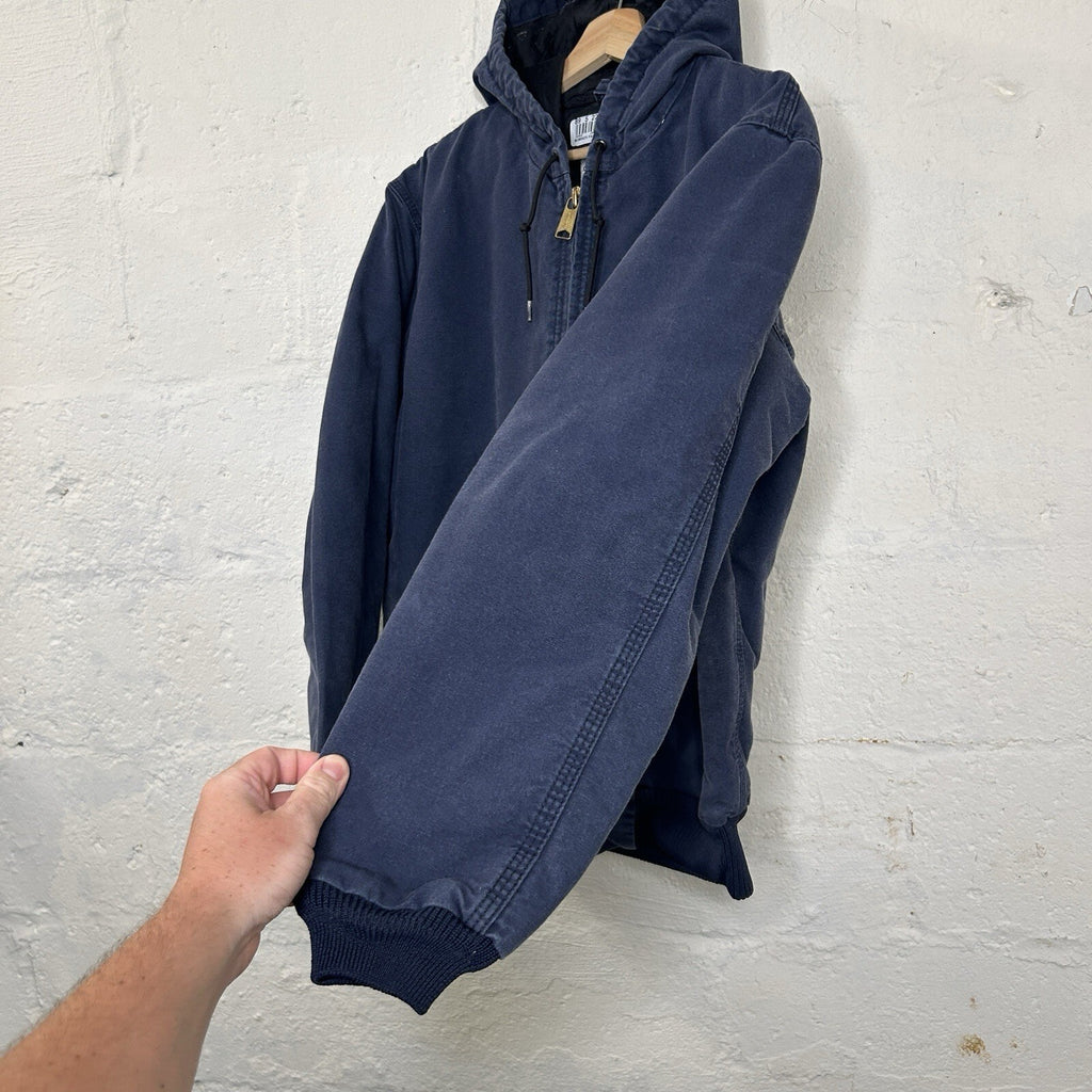 Y2K Carhartt Quilted Hooded Active Jacket “Navy Blue” 376–20 Men’s Medium