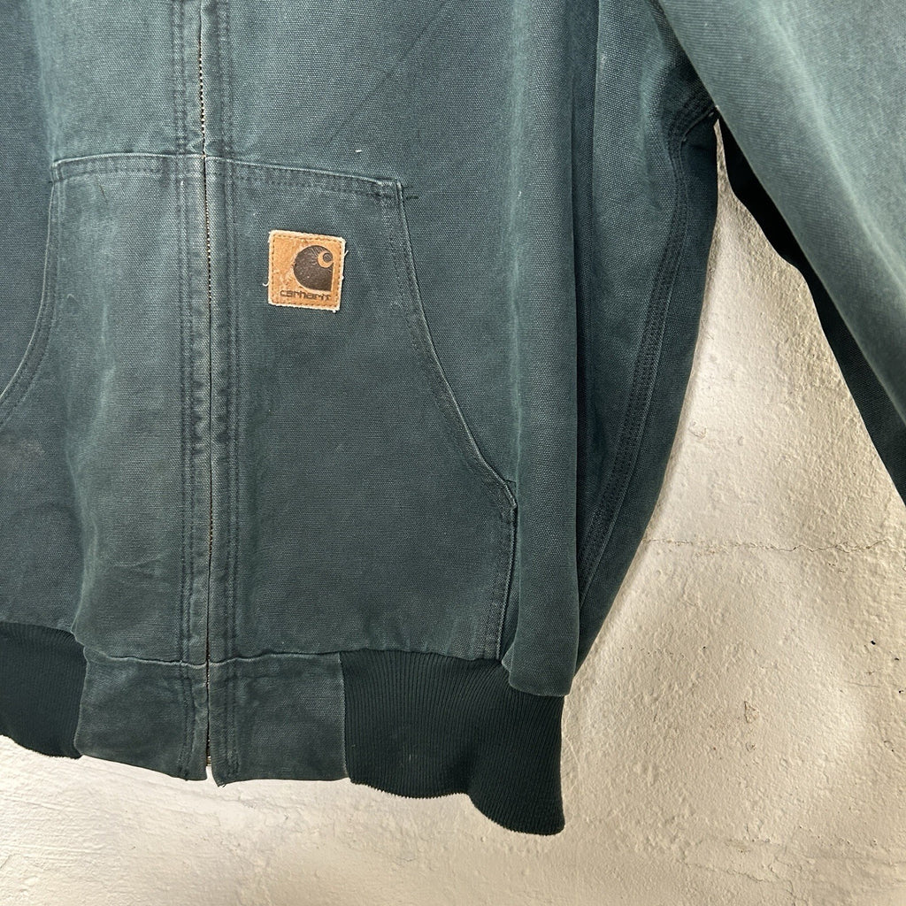 Vintage Carhartt Quilted Hooded Active Jacket “Hunter Green” J06 HTG Men’s XL