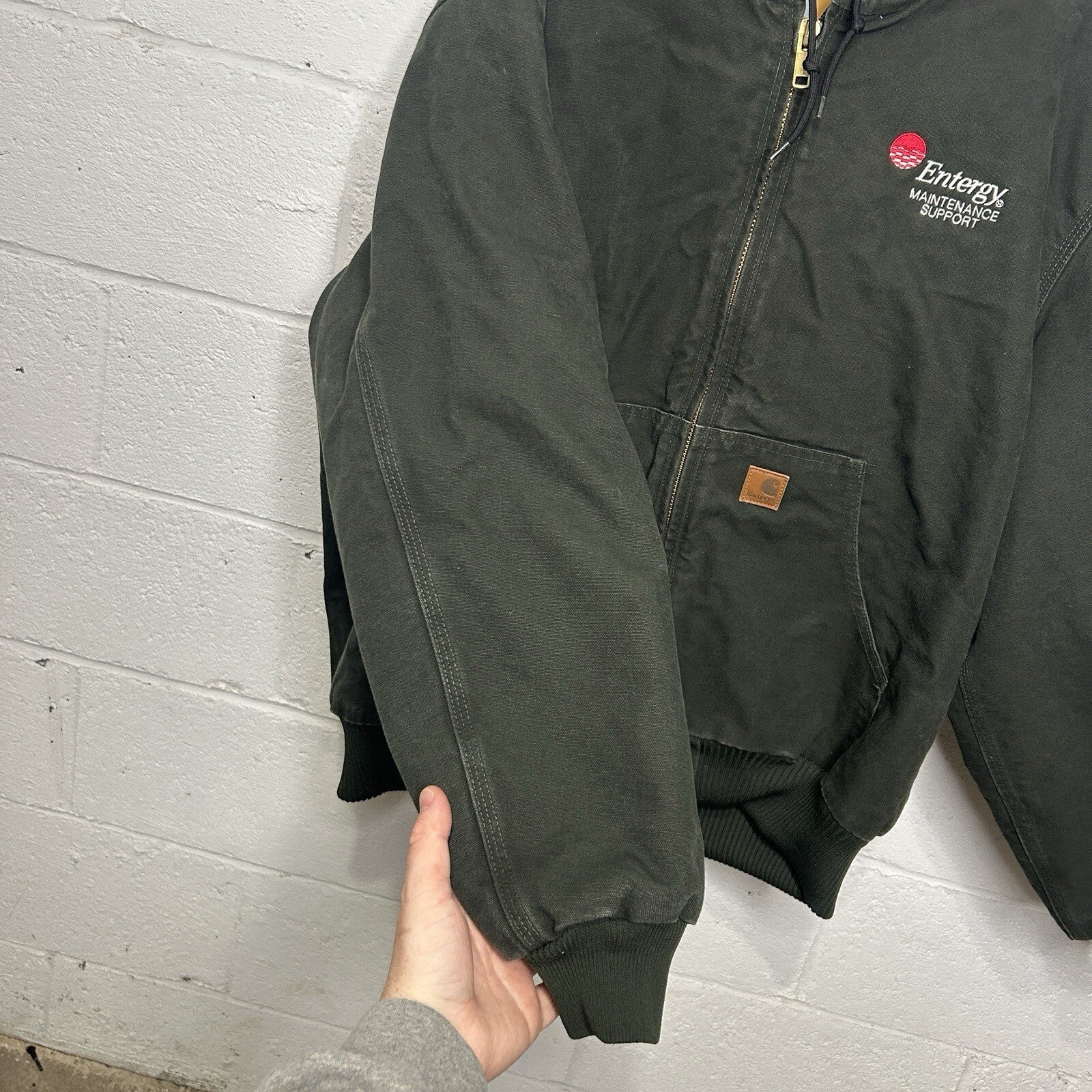 Vintage Carhartt Quilted Hooded Active Jacket “Moss” J130 MOS Men’s X-Large