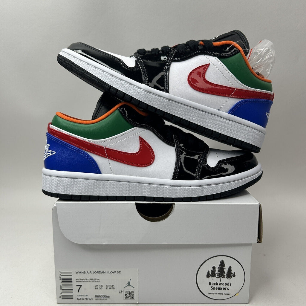 Nike Air Jordan 1 Low SE “Black Toe Multi-Color” CZ4776-101 Women’s 7 New