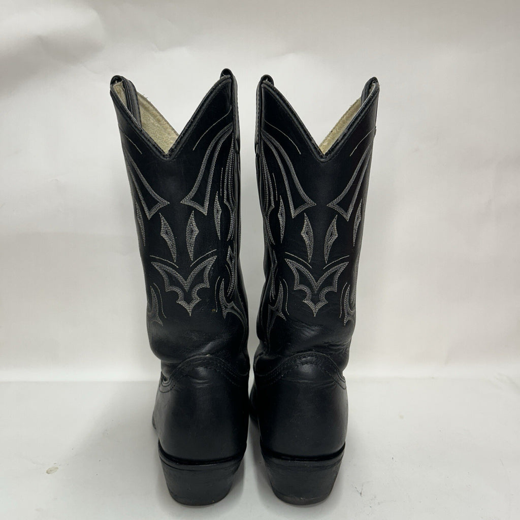 Y2K Harley Davidson Western Cowboy Biker Boots “Black White” 91298 Men’s 9D